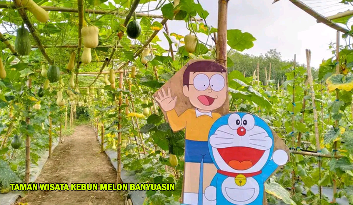 Ada Pintu Doraemon Lho! Taman Wisata Kebun Melon Dekat Taman Kota Pangkalan Balai Banyuasin, Wisatawan Ayo!