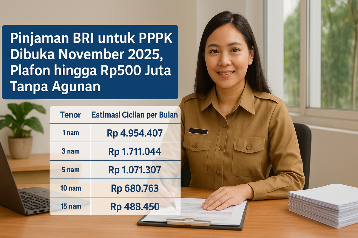 Pinjaman Bank BRI untuk PPPK Dibuka November 2025, Plafon hingga Rp500 Juta Tanpa Agunan
