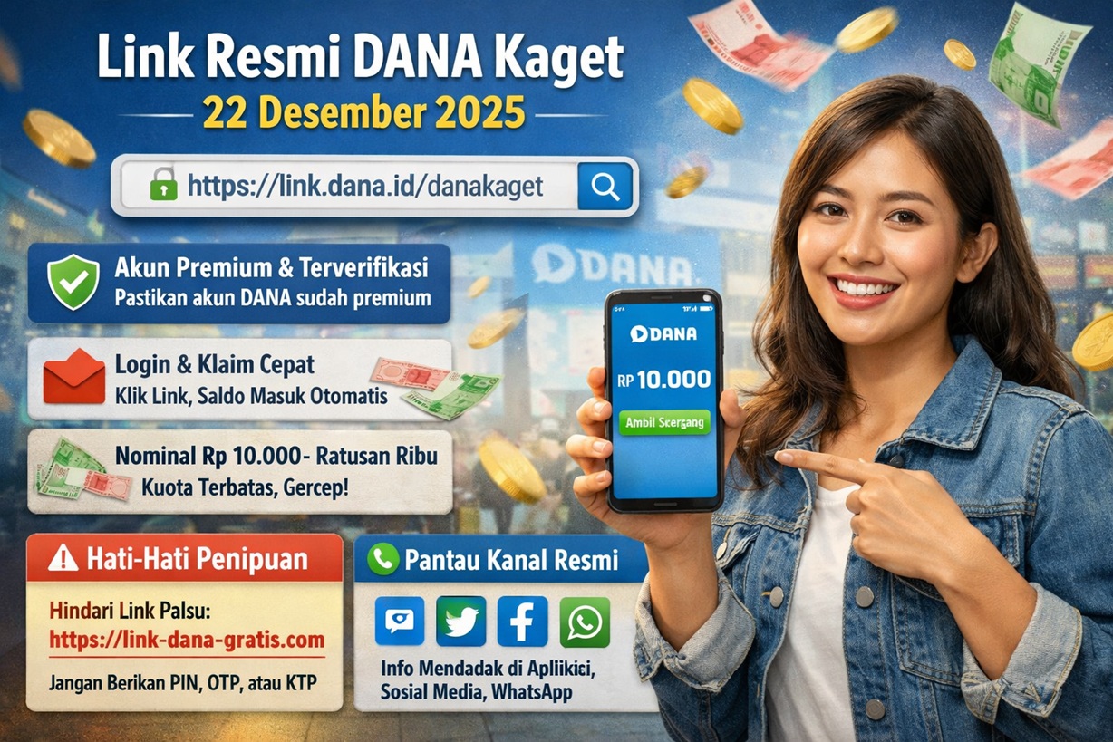 Link DANA Kaget Senin 22 Desember 2025 Bersifat Spontan, Ini Panduan Klaim Aman dan Resmi