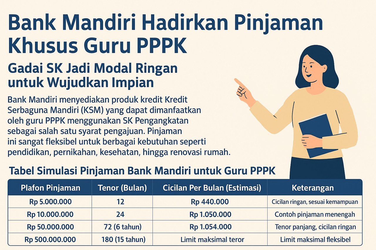Bank Mandiri Hadirkan Pinjaman Tanpa Agunan Khusus Guru PPPK, Gadai SK Jadi Modal Ringan untuk Wujudkan Impian