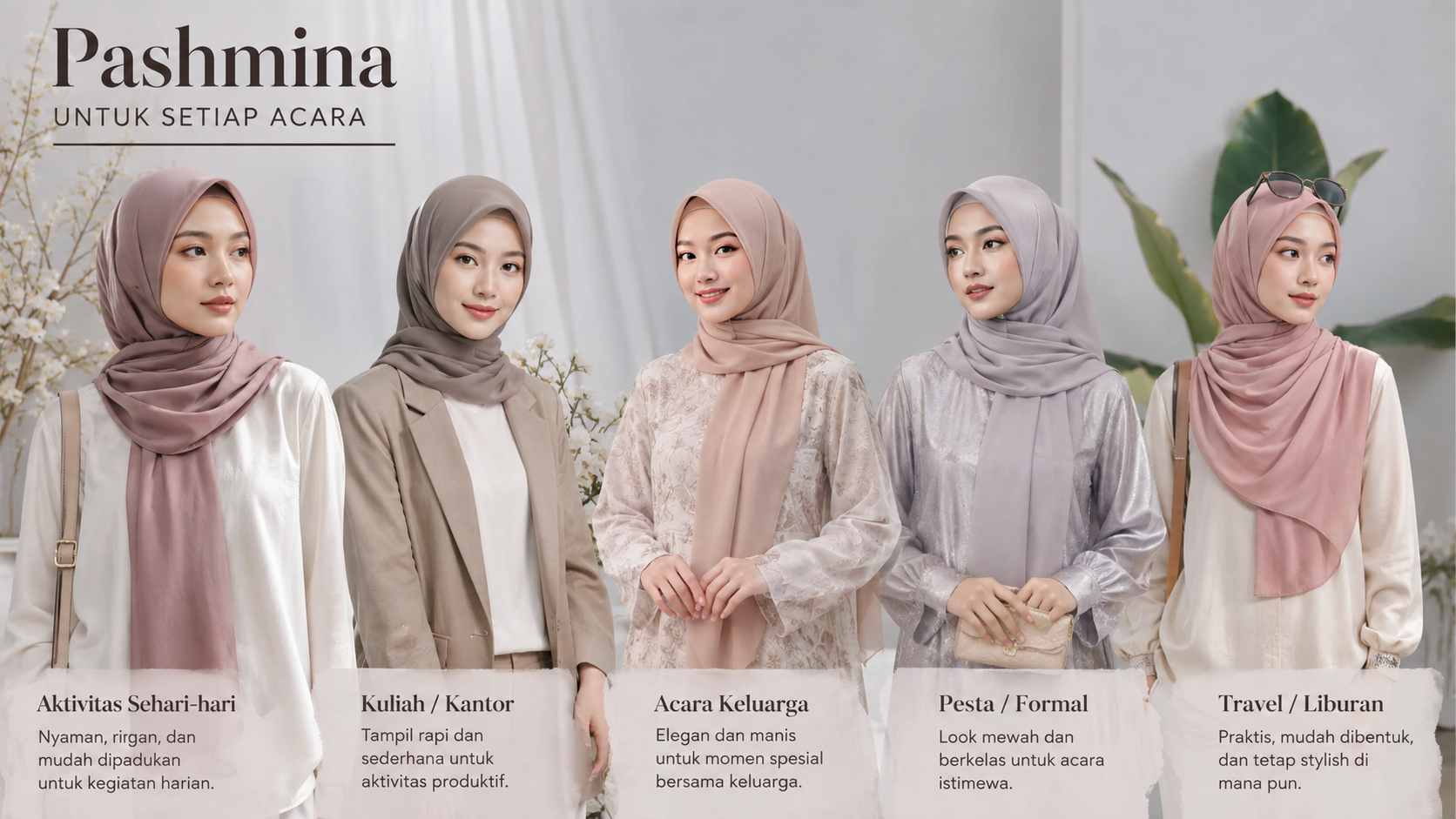 Tak Perlu Banyak Hijab, Pashmina Ini Cocok untuk Beragam Acara