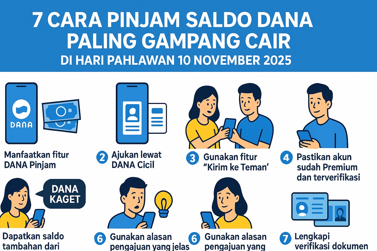 7 Cara Pinjam Saldo DANA Paling Gampang Cair di Hari Pahlawan 10 November 2025