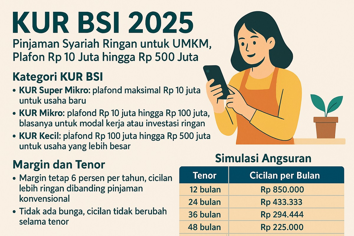 KUR BSI 2025: Pinjaman Syariah Ringan untuk UMKM, Plafon Rp 10 Juta hingga Rp 500 Juta