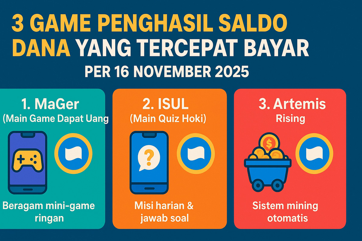 3 Game Penghasil Saldo DANA yang Tercepat Bayar per 16 November 2025