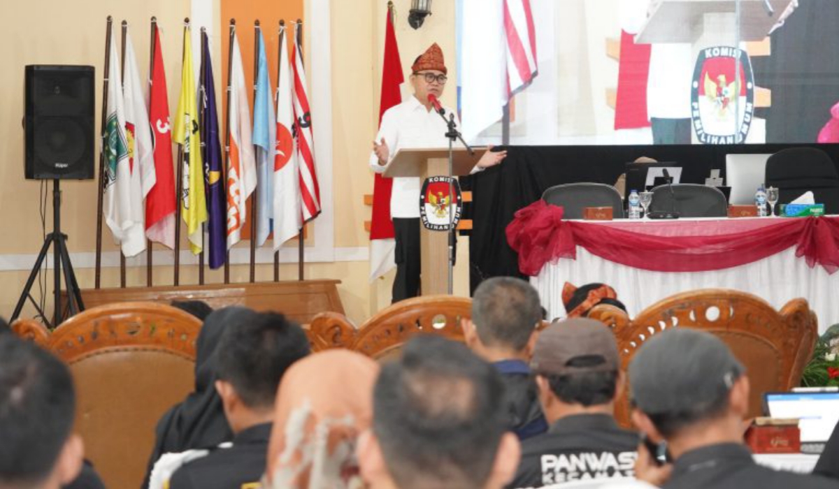 Pembukaan Rapat Pleno PJ Bupati Banyuasin Optimis, Partisipasi Pemilu Meningkat Tahun 2024