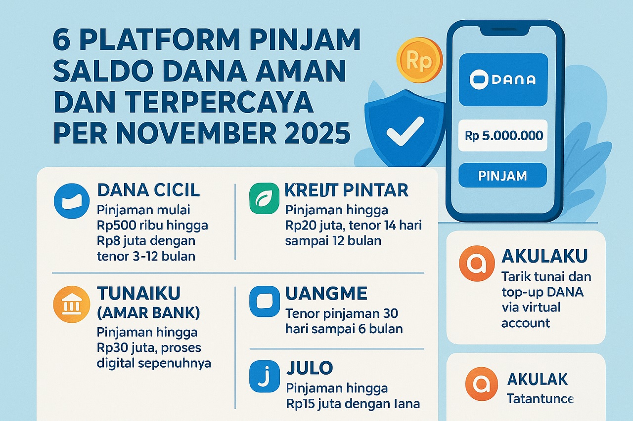 6 Platform Pinjam Saldo DANA Aman dan Terpercaya per November 2025