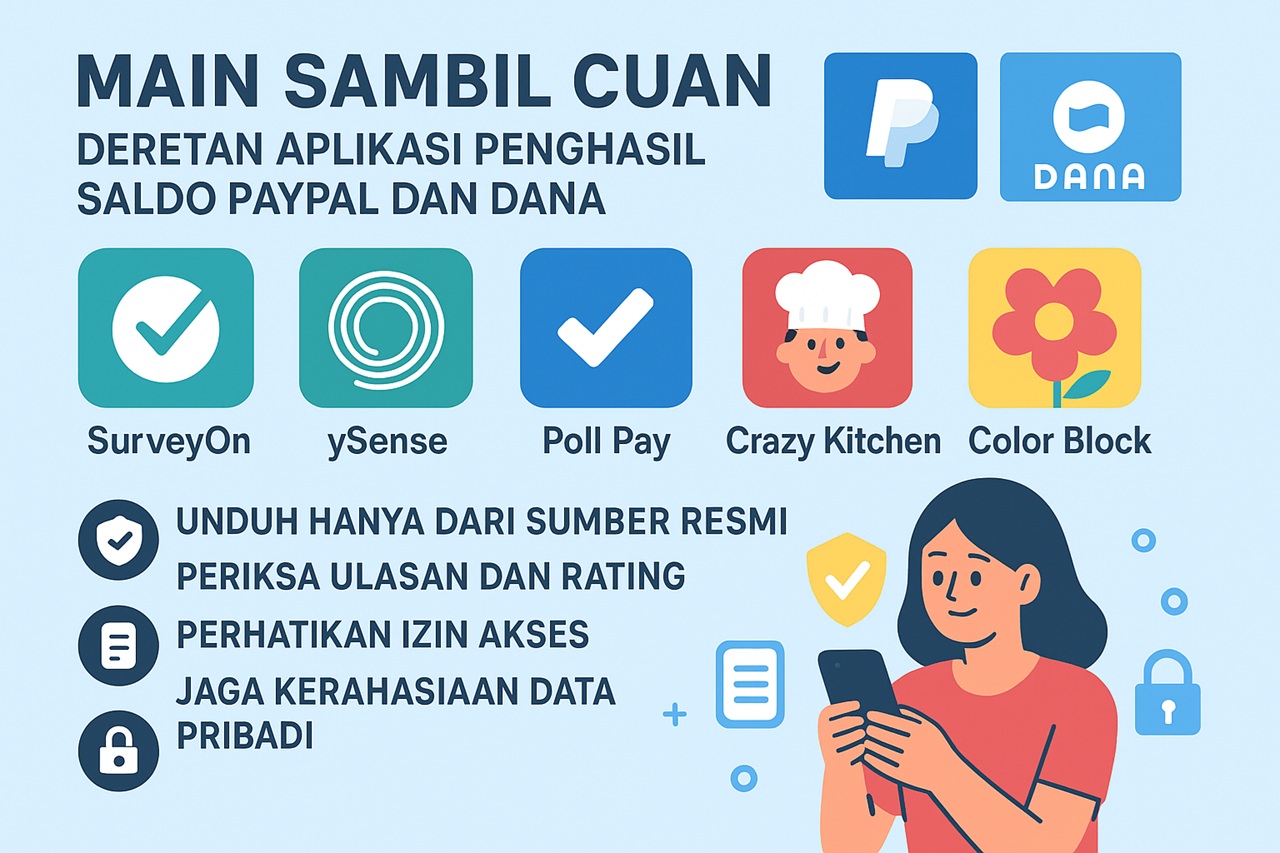 Main Sambil Cuan: Deretan Aplikasi Penghasil Saldo PayPal dan DANA yang Aman Digunakan Hari Ini