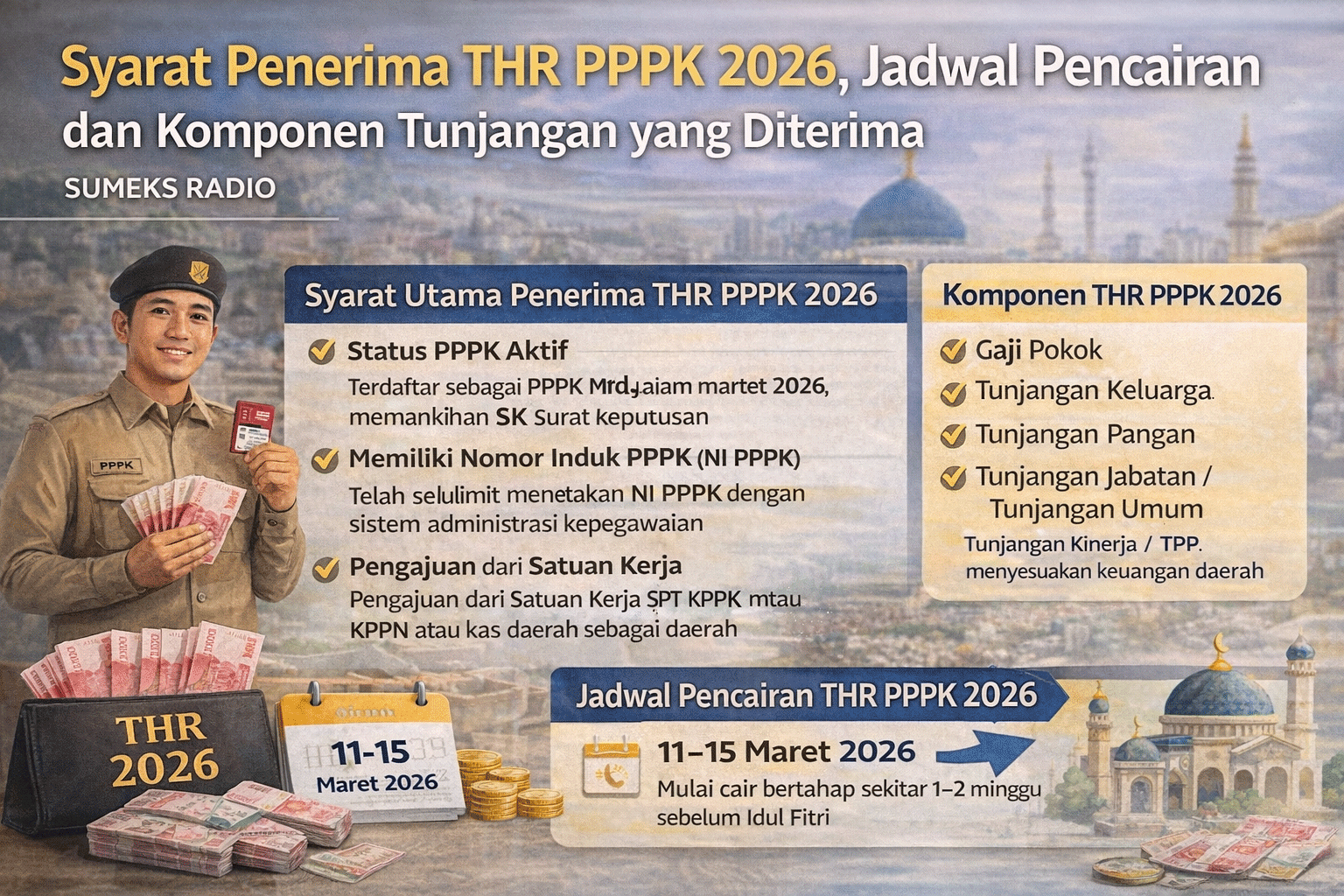 Syarat Penerima THR PPPK 2026, Jadwal Pencairan dan Komponen Tunjangan yang Diterima