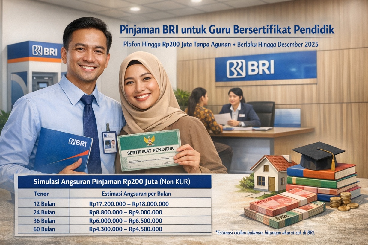Pinjaman BRI untuk Guru Bersertifikat Pendidik: Plafon Rp200 Juta Tanpa Agunan hingga Akhir 2025