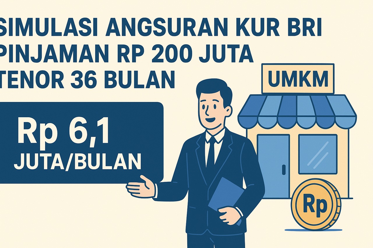 Simulasi Angsuran KUR BRI 2025 Pinjaman Rp 200 Juta Tenor 36 Bulan, Cicilan Sekitar Rp 6,1 Juta Per Bulan