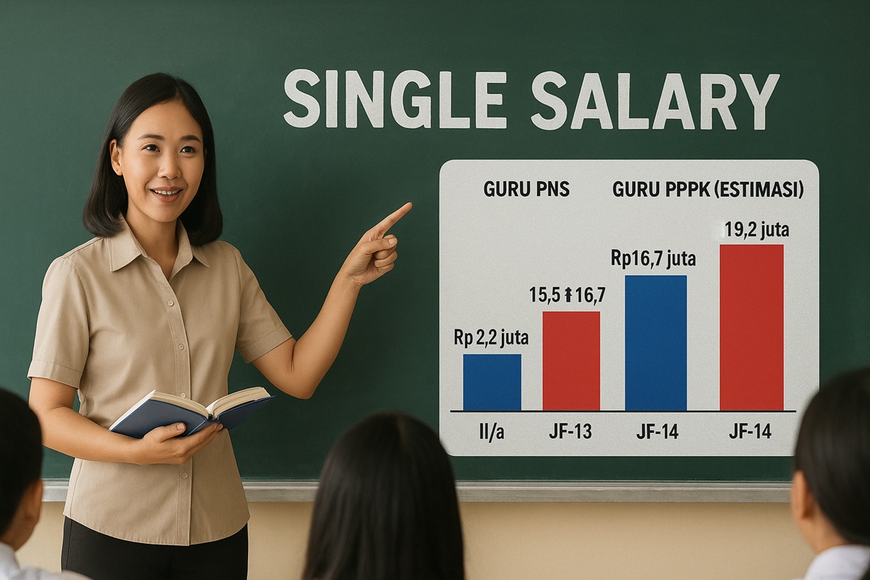 Inilah Perbedaan Gaji Guru Serdik PNS dan PPPK Jika Skema Single Salary Bagi ASN Diterapkan