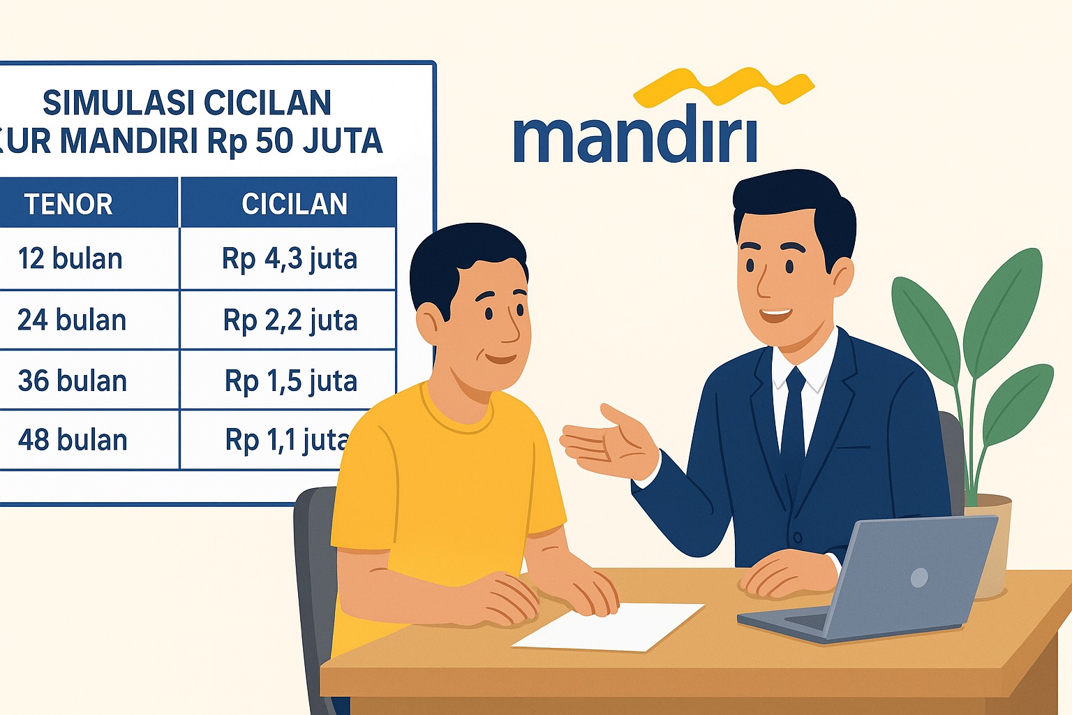 Cicilan Mulai Rp 1 Jutaan! Ini Rincian Lengkap Pinjaman KUR Mandiri Rp 50 Juta