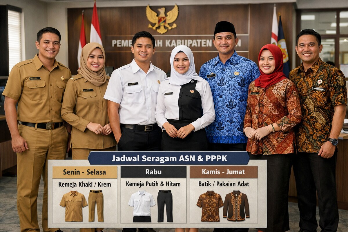 Seragam ASN 2026: Jadwal Lengkap Senin–Jumat untuk PNS dan PPPK Penuh Waktu Maupun Paruh Waktu