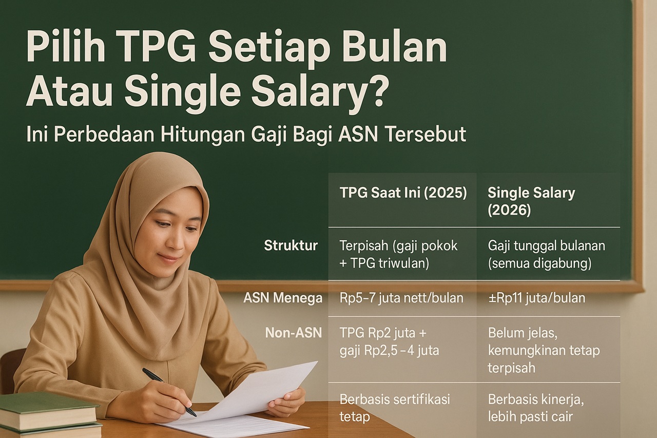 Pilih TPG Setiap Bulan Atau Single Salary? Ini Perbandingan Hitungan Gaji Bagi ASN Tersebut