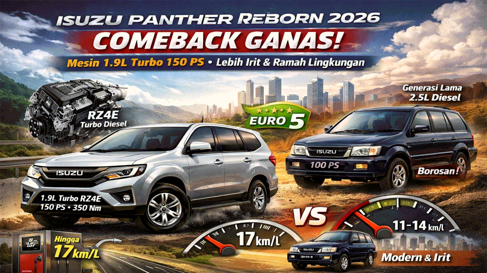 Isuzu Panther Reborn 2026 Comeback Ganas! Mesin 1.9L Turbo 150 PS Lebih Irit dan Ramah Lingkungan