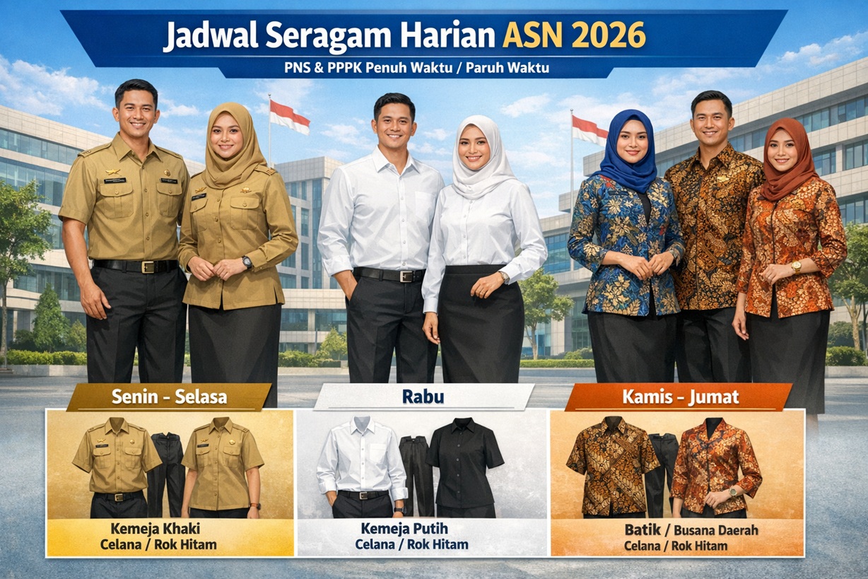 Jadwal Resmi Penggunaan Seragam ASN 2026, Berlaku untuk PNS, PPPK Penuh Waktu dan Paruh Waktu