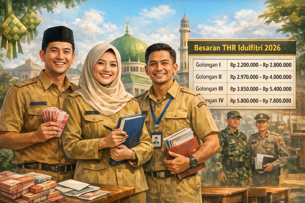 Pencairan THR Idulfitri Dipercepat, Ini Besaran yang Bakal Didapat PNS, PPPK, TNI dan Polri