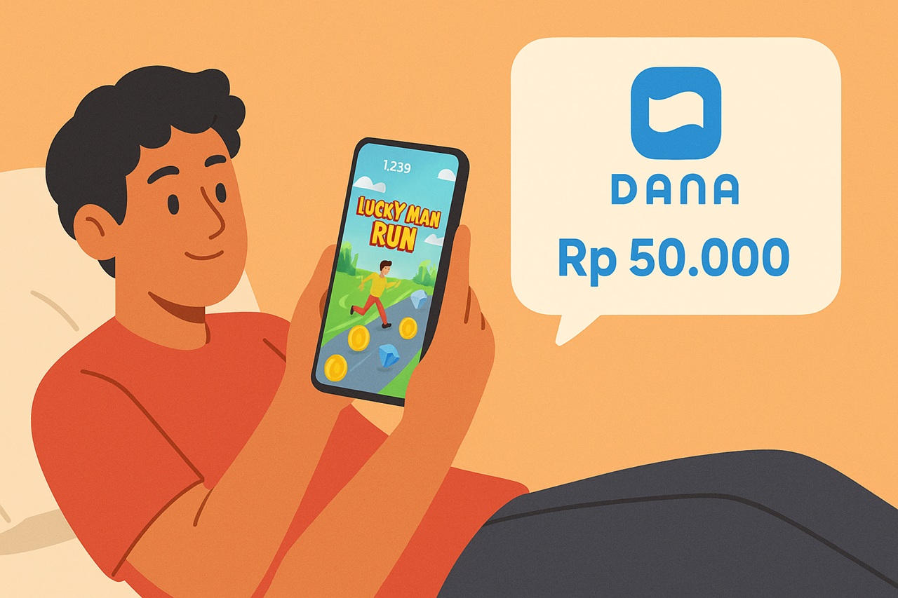 Cuma Main Game Sambil Tiduran Malam ini, Bisa Dapat Saldo DANA Gratis dari Lucky Man Run!