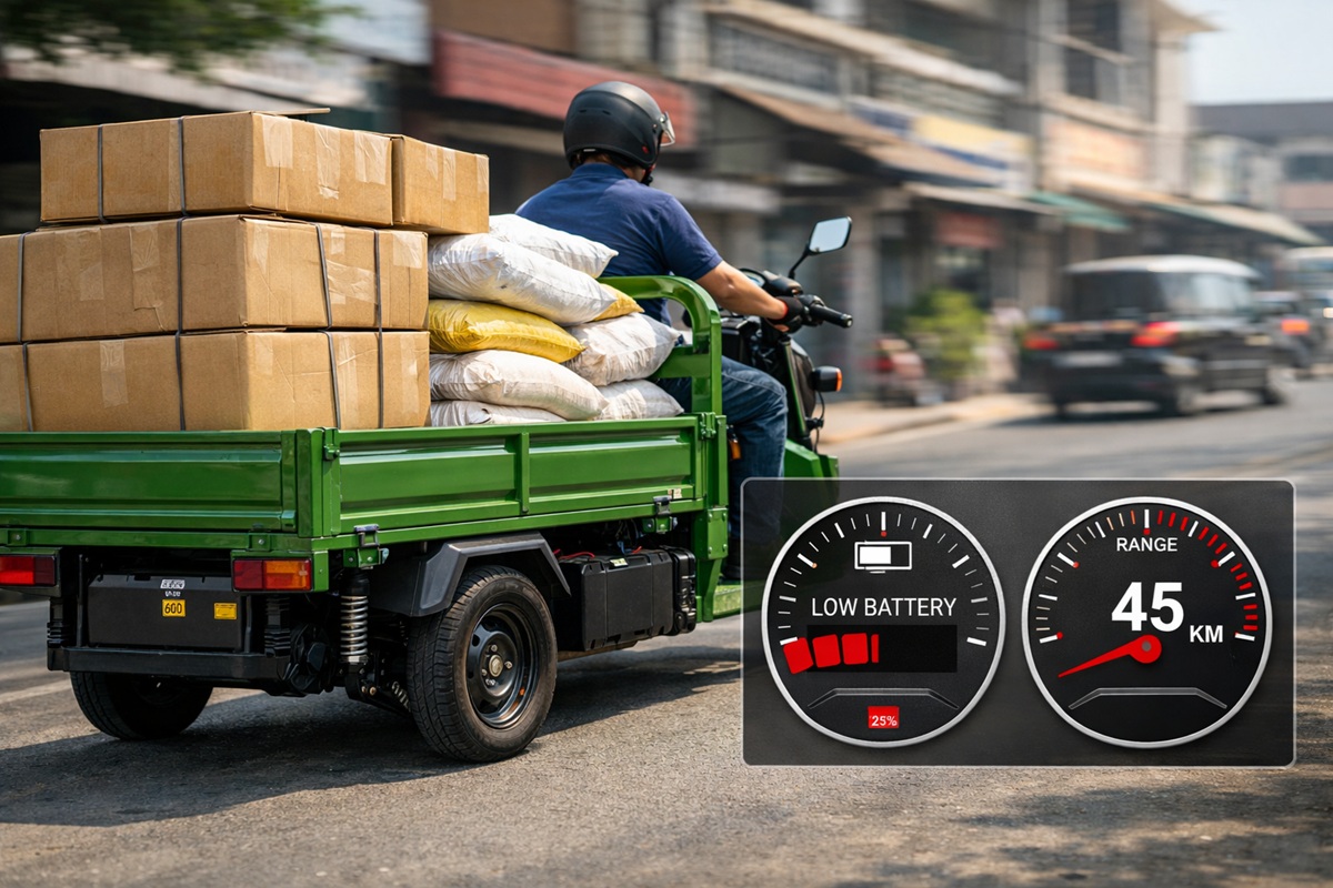 Motor Listrik Roda Tiga Angkut Beban Maksimal, Jarak Tempuh Bisa Turun Drastis