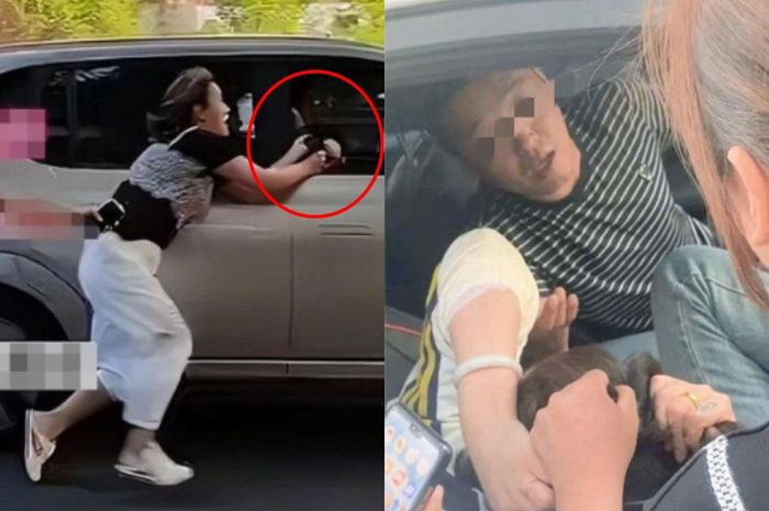 Skandal Perselingkuhan: Istri Jambak Rambut Pelakor, Terseret Mobil 20 Meter!  