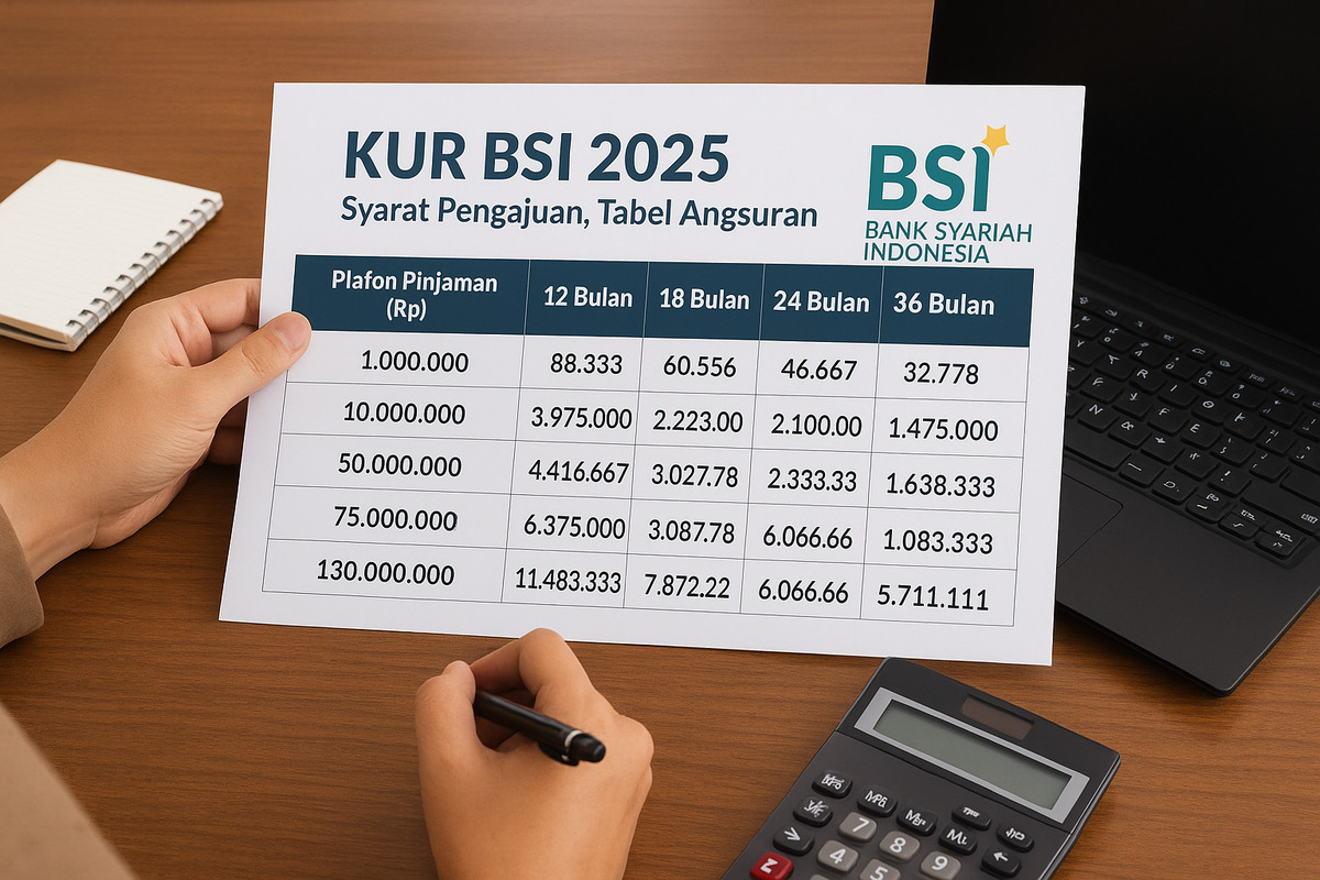 Pinjaman KUR BSI 2025: Skema Pembiayaan, Tabel Angsuran, dan Syarat Pengajuan untuk UMKM