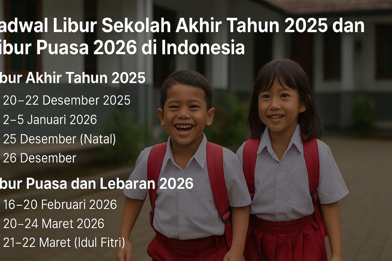 Jadwal Libur Sekolah Akhir Tahun 2025 dan Libur Puasa 2026 di Indonesia