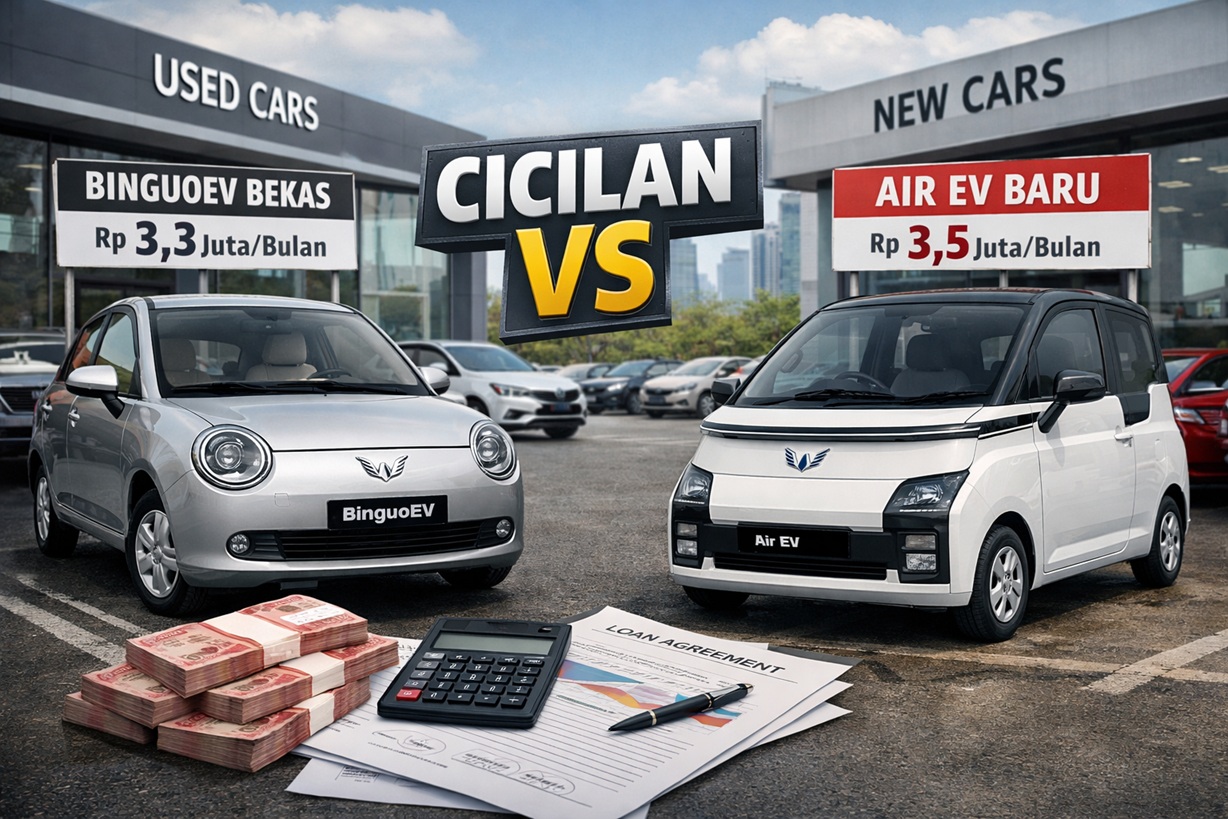 Simulasi Kredit Wuling BinguoEV Bekas vs Air EV Baru 2026: Mana Lebih Hemat Cicilan per Bulan?