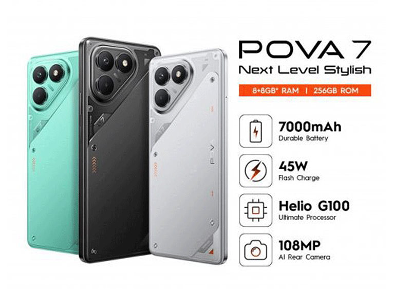 Tecno POVA 7: Monster Baterai 7.000 mAh Siap Libas Semua di Kelas Rp2 Jutaan!