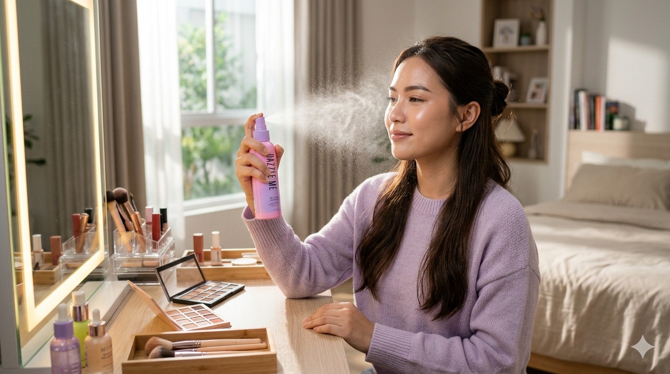 Makeup Anti Longsor: Setting Spray Dazzle Me Siap Kunci Riasanmu 24 Jam!