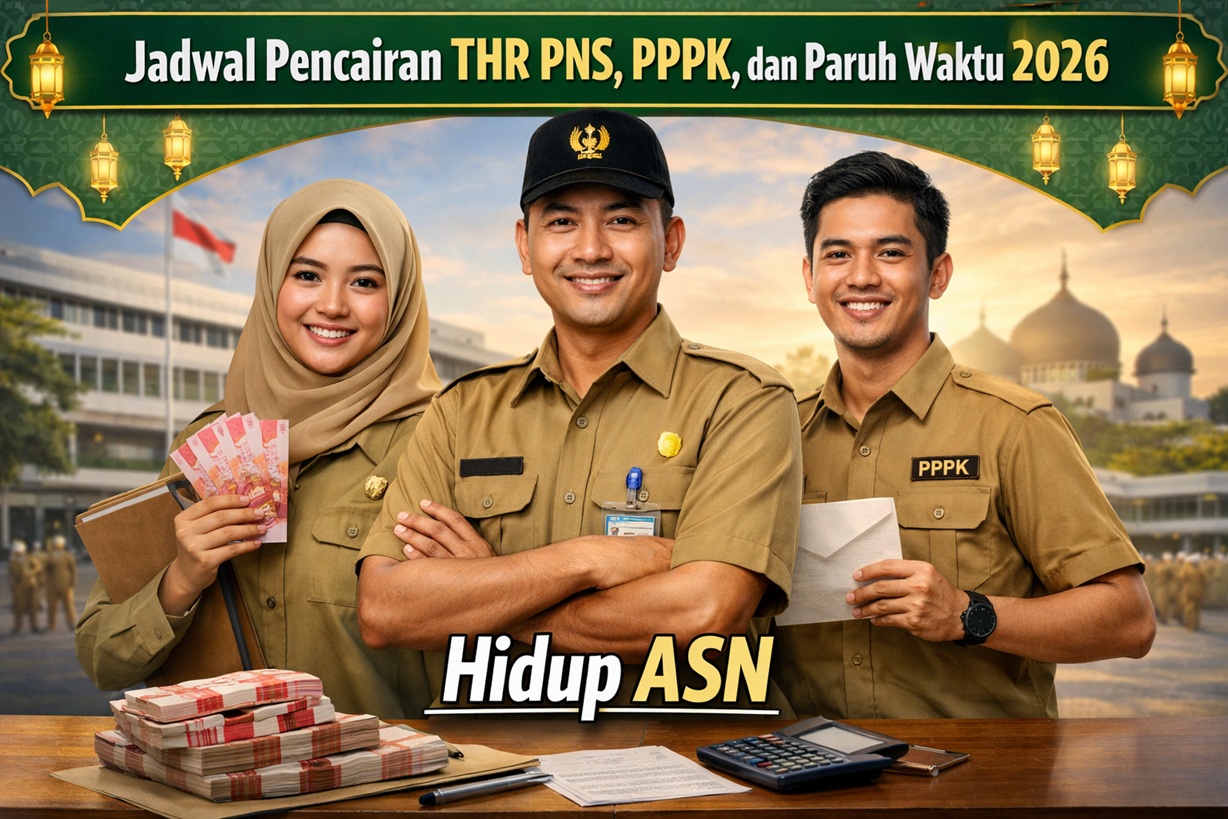 Jadwal Pencairan THR PNS, PPPK Penuh Waktu dan Paruh Waktu Tahun 2026