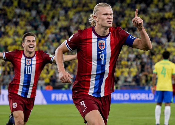 Brasil Tumbang! Dua Gol Haaland Antar Norwegia ke Perempat Final