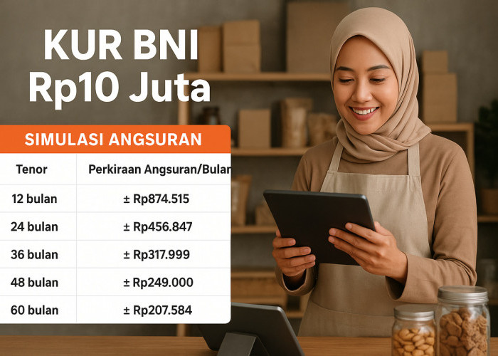 Tabel Pinjaman KUR BNI Rp 10 Juta, Angsuran Rp 200 Ribuan, Begini Cara Ajukan Online