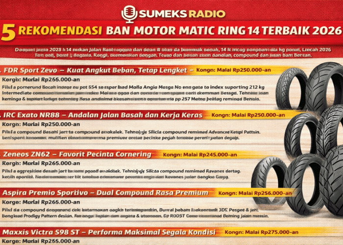 Jangan Asal Pilih! Ini 5 Ban Motor Matic Ring 14 Terbaik 2026, Anti Licin Mulai Rp200 Ribuan