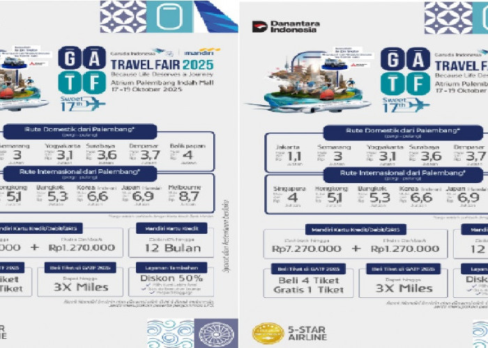GATF 2025 Palembang Tawarkan Sejumlah Rute Domestik dan Internasional dengan Harga Menarik