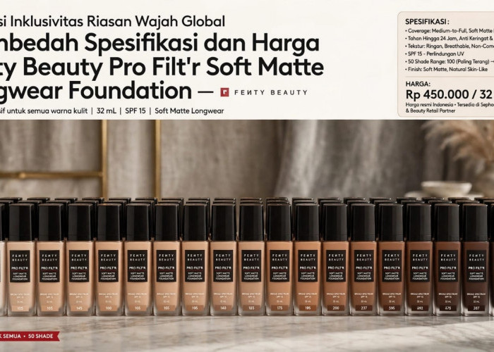 Revolusi Inklusivitas Riasan Wajah Global: Membedah Spesifikasi dan Harga Fenty Beauty Pro Filt’r Soft Matte L