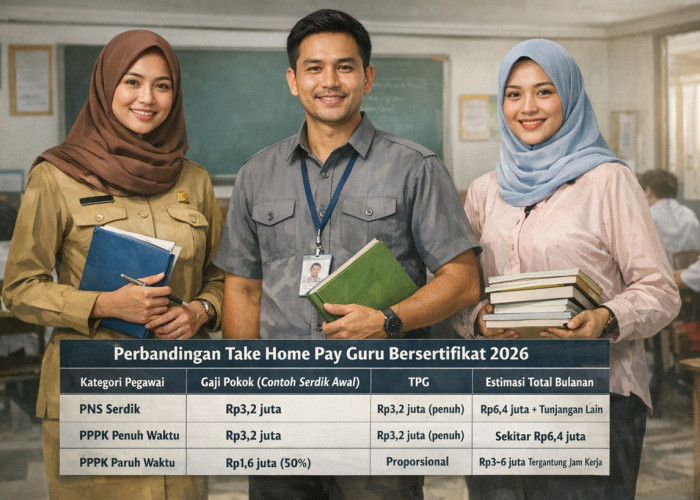 Perbedaan Gaji dan Tunjangan PNS, PPPK, dan Paruh Waktu Bersertifikat Pendidik Tahun 2026