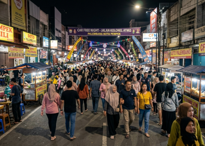 Bukan Sekadar Bebas Kendaraan, Car Free Night Nafas Baru Ekonomi Kreatif Palembang