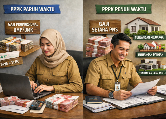 Perbedaan Gaji Pokok dan Tunjangan PPPK Paruh Waktu dan Penuh Waktu