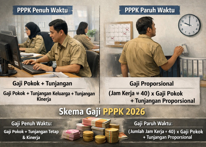Skema Gaji PPPK 2026: Perbedaan Penuh Waktu dan Paruh Waktu serta Cara Hitungnya