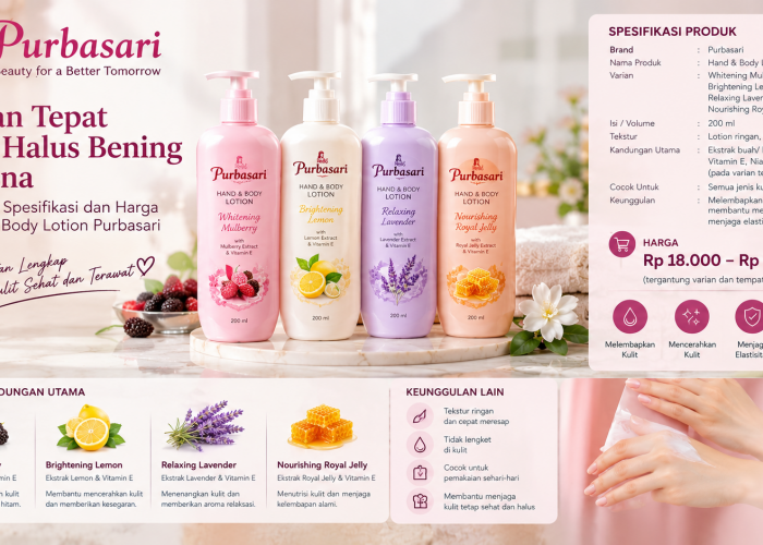 Pilihan Tepat Kulit Halus Bening Merona: Mengulas Spesifikasi dan Harga Lini Hand Body Lotion Purbasari