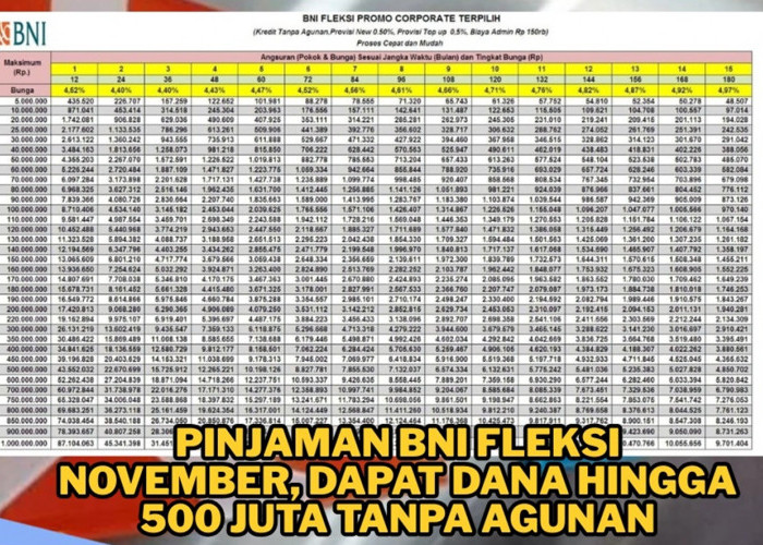 Tabel Cicilan Lengkap BNI Fleksi 2025: Pinjaman Ringan untuk ASN dan PPPK