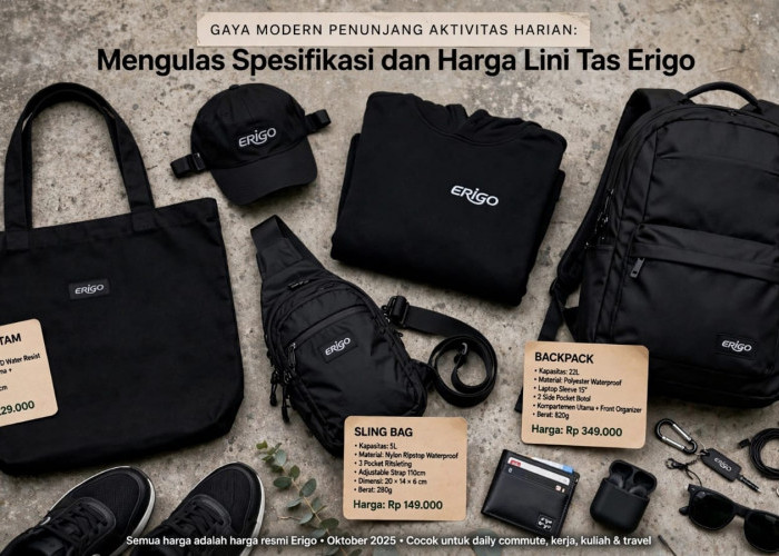Gaya Modern Penunjang Aktivitas Harian: Mengulas Spesifikasi dan Harga Lini Tas Erigo