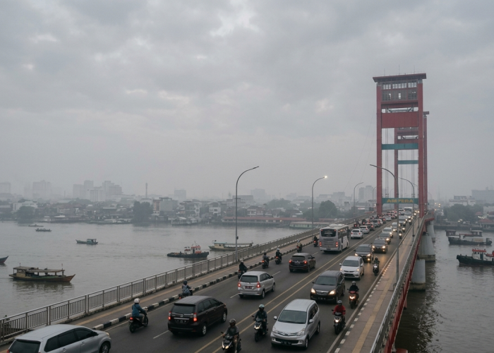Udara Kabur 'Sapa' Palembang Pagi Ini, BMKG Prediksi Cuaca Sumsel Mayoritas Berawan