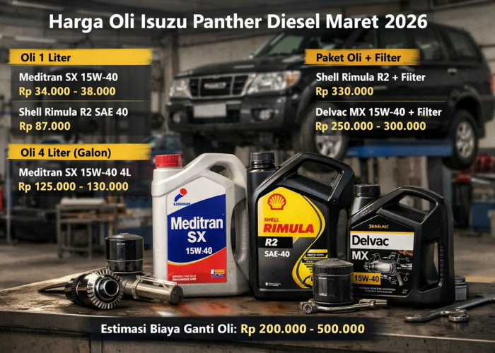 Update Harga Oli Mesin Isuzu Panther Maret 2026, Cek Rinciannya