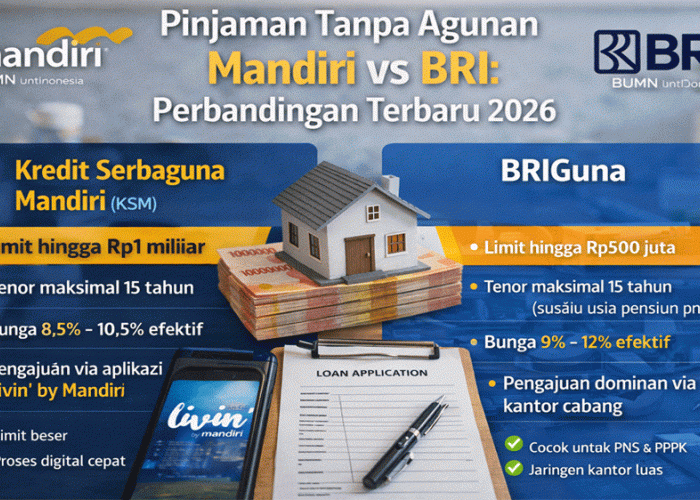 Mandiri vs BRI Tanpa Agunan 2026: Perbandingan Lengkap KTA, Bunga, dan Limit Terbaru