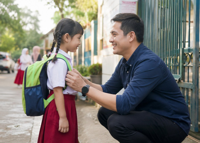 Ayah Mengantar Anak ke Sekolah, Momen Sederhana yang Berdampak Besar