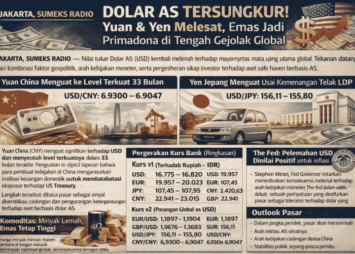 Dolar AS Tersungkur! Yuan & Yen Melesat, Emas Jadi Primadona di Tengah Gejolak Global