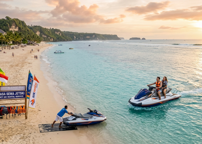 Efek Drone Sinematik! Wisata Pantai & Jasa Jetski Ini Jadi Buruan Wisatawan