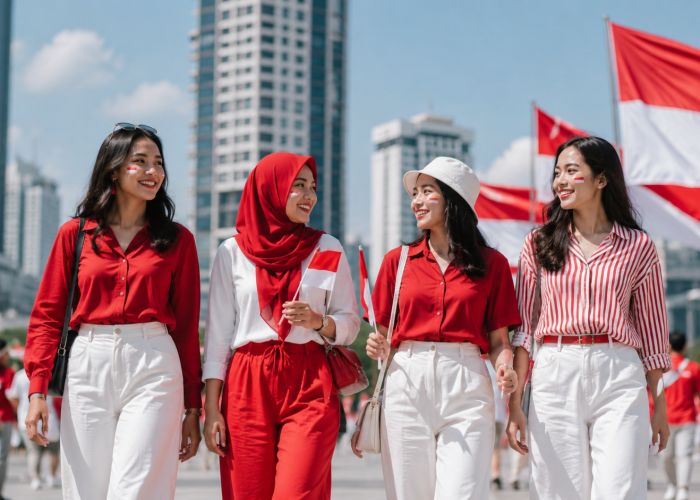 HUT RI Semakin Meriah, Tren Outfit Merah Putih Mencuri Perhatian
