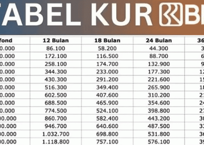 Tabel KUR BRI Desember 2025, Pinjaman Rp125 Juta Bunga 6%, Cicilan Mulai Rp2,4 Jutaan! Pelaku UMKM Wajib Tahu